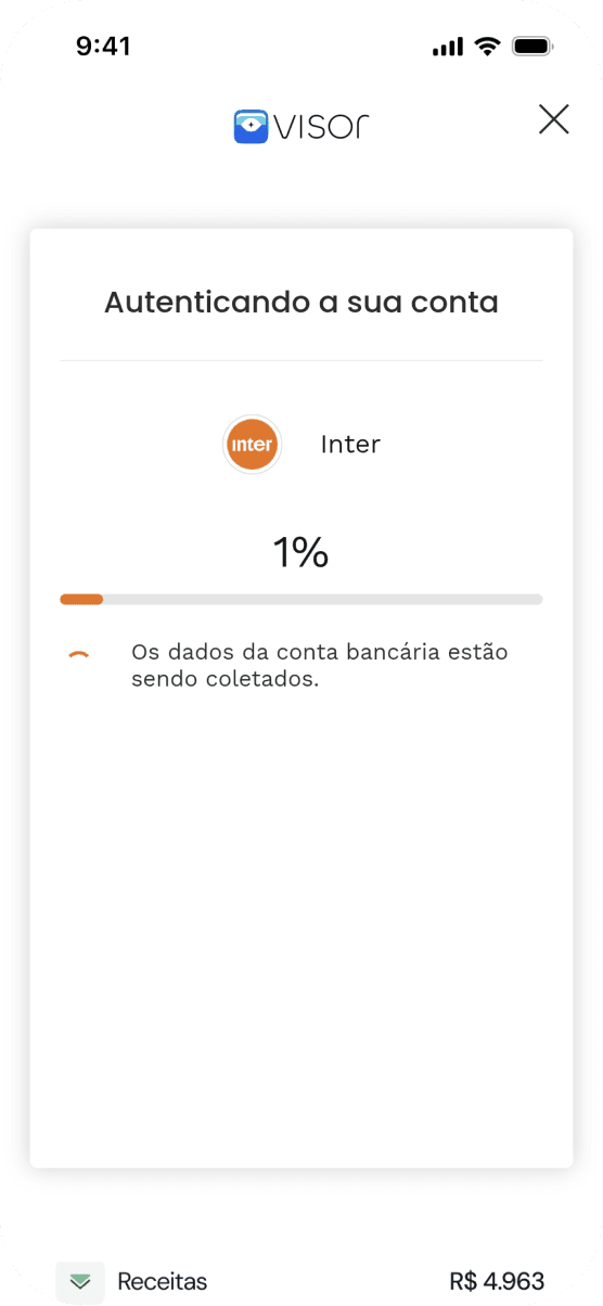 Visor authenticating a bank account through Open Finance