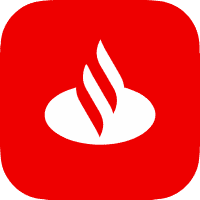Santander logo, connected to Visor through Open Finance